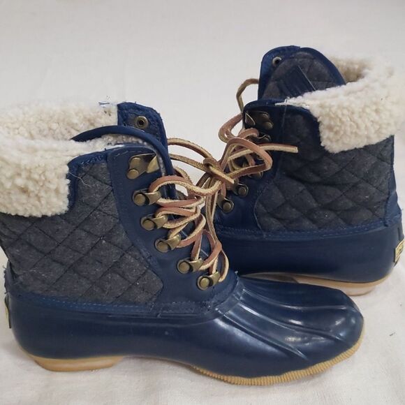 Sperry Top-sider for J. Crew Boot Womens 7 Wool Shearling Duck Boot Warm Cozy - Picture 9 of 10
